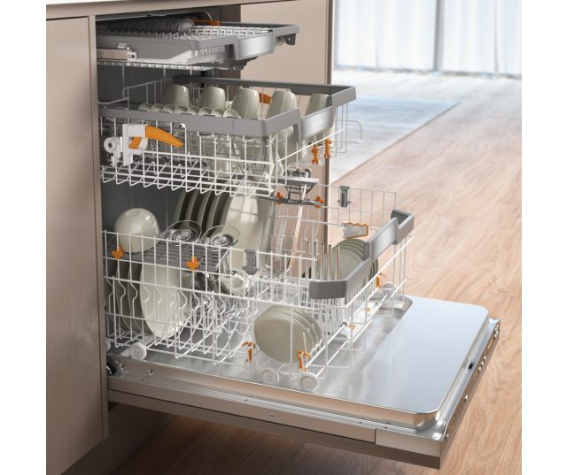 Miele G7298 SCVI XXL verhoogde inbouw vaatwasser met besteklade