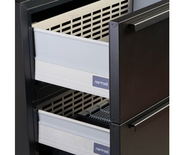 Norcool 60000006 + 8900013831 onderbouw lade koelkast - mat zwart