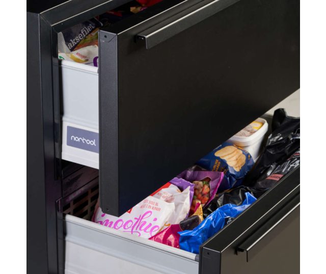 Norcool 60000006 + 8900013831 onderbouw lade koelkast - mat zwart