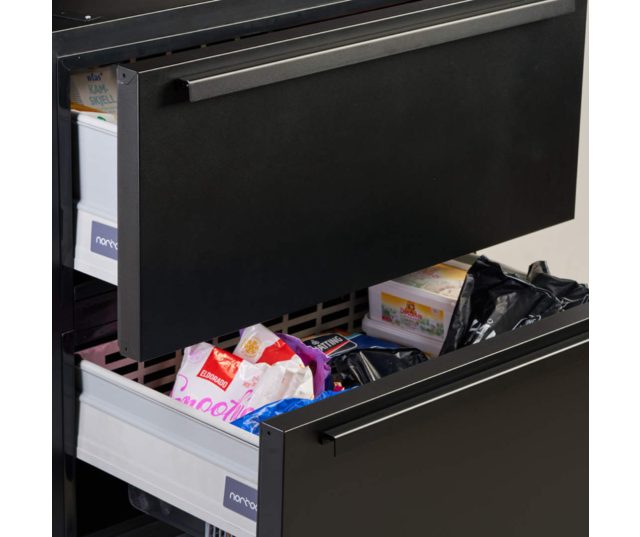 Norcool 60000006 + 8900013831 onderbouw lade koelkast - mat zwart