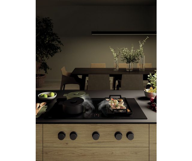 Novy 1866 Easy Prestige inbouw inductie kookplaat met afzuiging en knop bediening