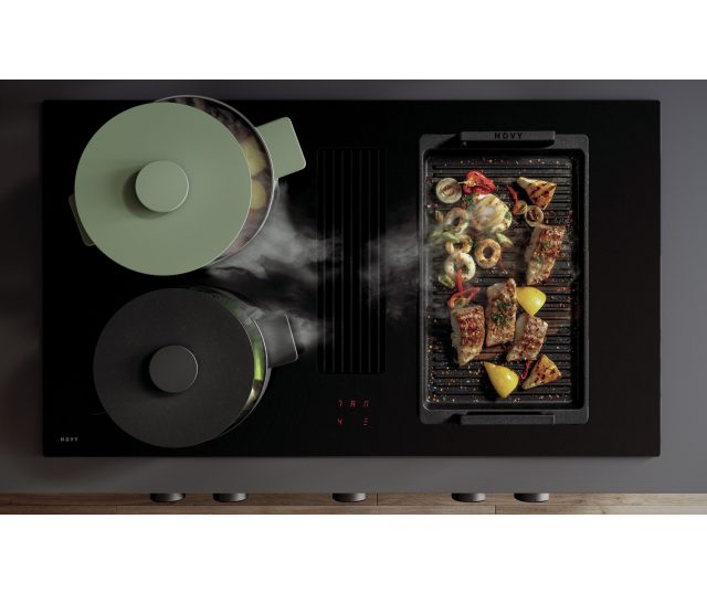 Novy 1866 Easy Prestige inbouw inductie kookplaat met afzuiging en knop bediening