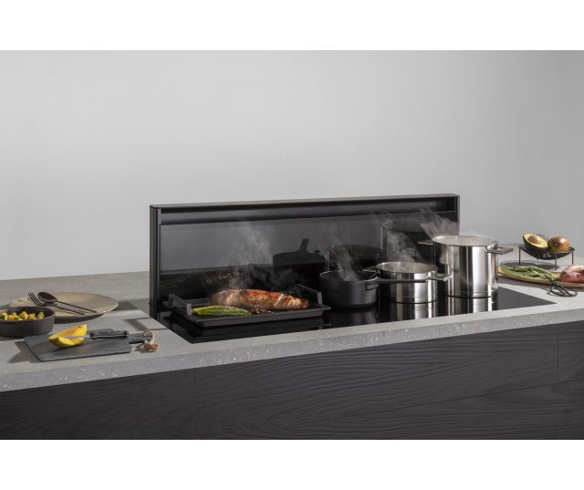 Novy 42120 inbouw inductie kookplaat met afzuiging - 118 cm. breed - Panorama