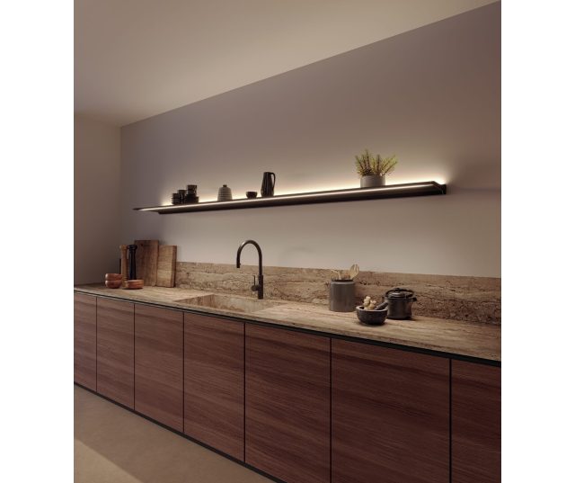 Novy Shelf Mineral Black 245cm keuken verlichting