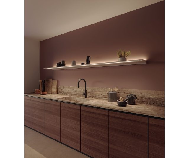 Novy Shelf Mineral White 215cm keuken verlichting