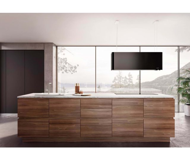 Novy Mood 7552 zwart - eiland afzuigkap - 108 cm. breed