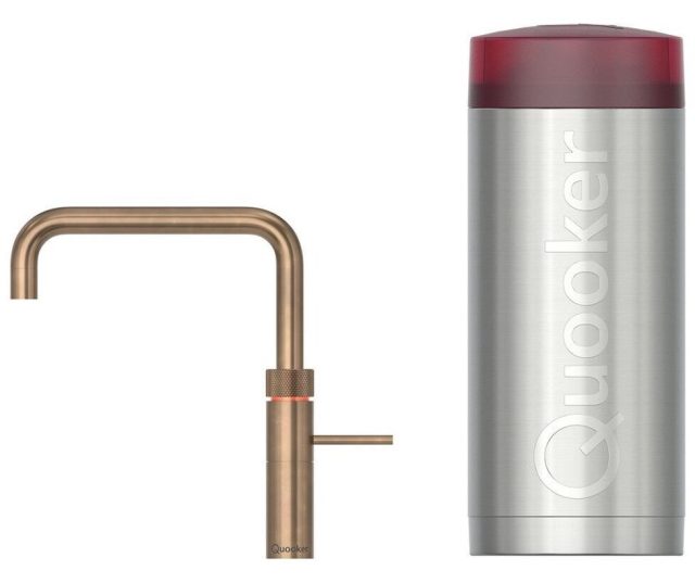 QUOOKER kokend water kraan COMBI Fusion Square MESSING PATINA