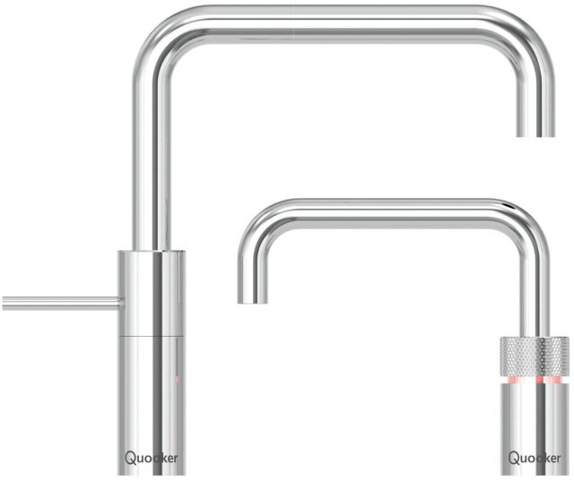 Quooker COMBI+ Nordic Square Twintaps CHROOM - kokend water kraan