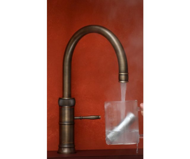 Quooker PRO3 Classic Fusion Round Messing Patina - kokend water kraan