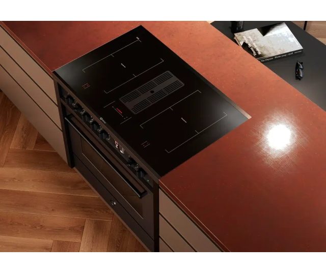 Steel EQ9F-4FIKW NF inductie fornuis met afzuiging - mat zwart