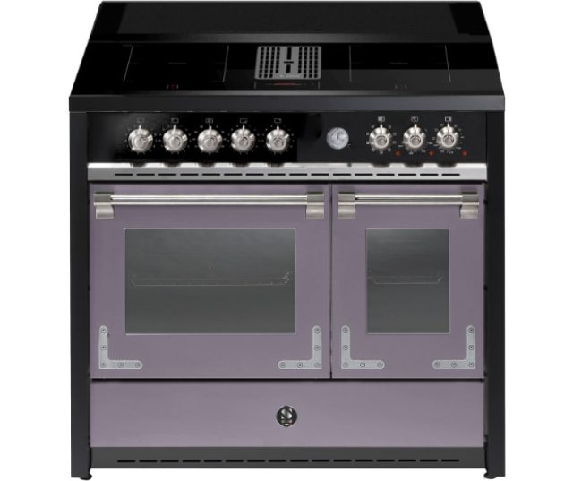 STEEL X10FF-4FIKW fornuis in ametista kleur met geïntegreerde kookveldafzuiging