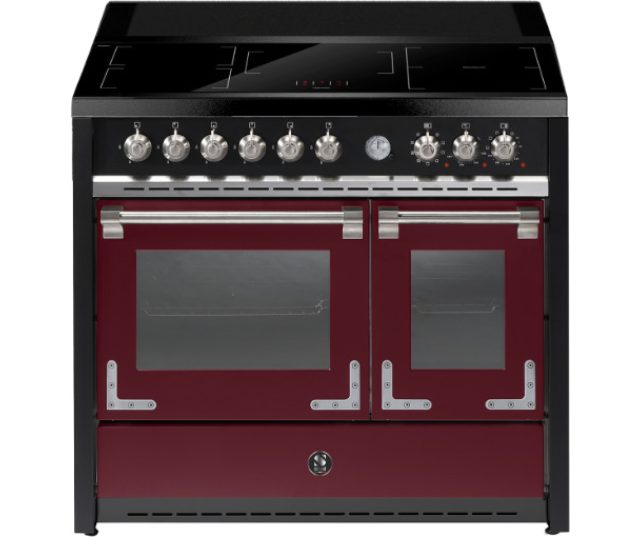 Steel X10FF-5FIW fornuis bordeaux rood – 100 cm breed inductiefornuis