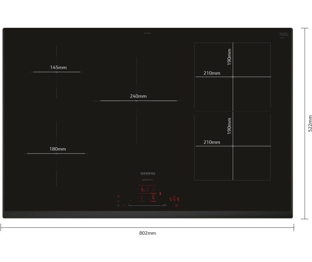 Siemens ED851HWB1M inbouw inductie kookplaat - 80 cm. breed