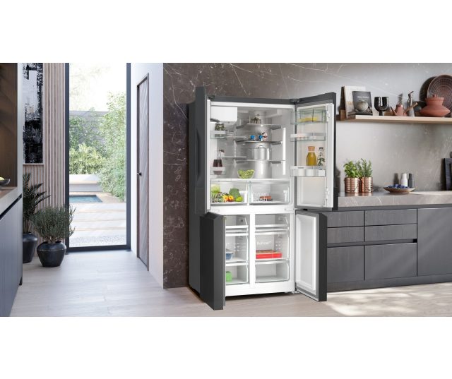 Siemens KF96DAXEA vrijstaande side-by-side koelkast - blacksteel