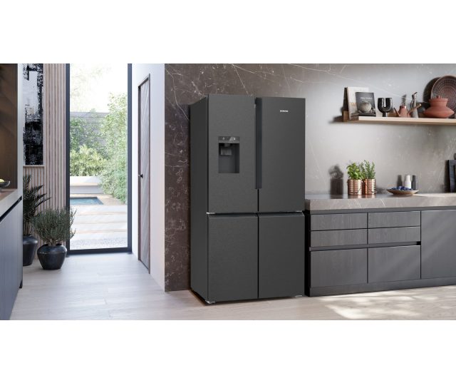 Siemens KF96DAXEA vrijstaande side-by-side koelkast - blacksteel