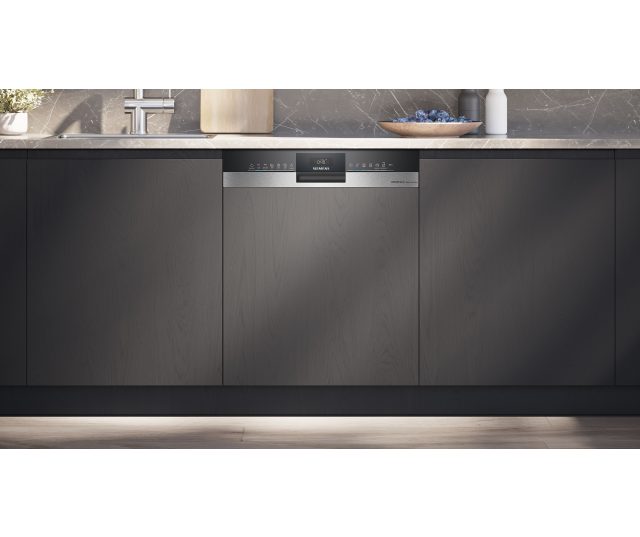 Siemens SN53ES20BE half geintegreerde inbouw vaatwasser met rvs bedieningspaneel