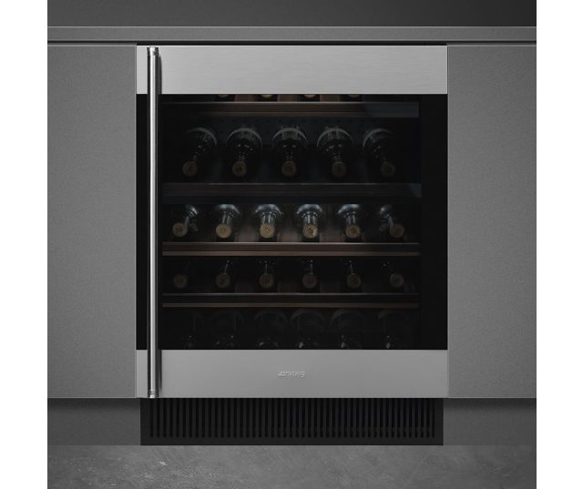 Smeg CVI338RX3 onderbouw wijnkoelkast - rechtsdraaiend - rvs