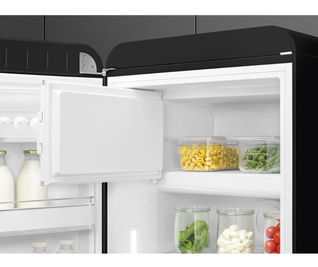 Smeg FAB28LBL6 retro jaren 50 koelkast - zwart - linksdraaiend