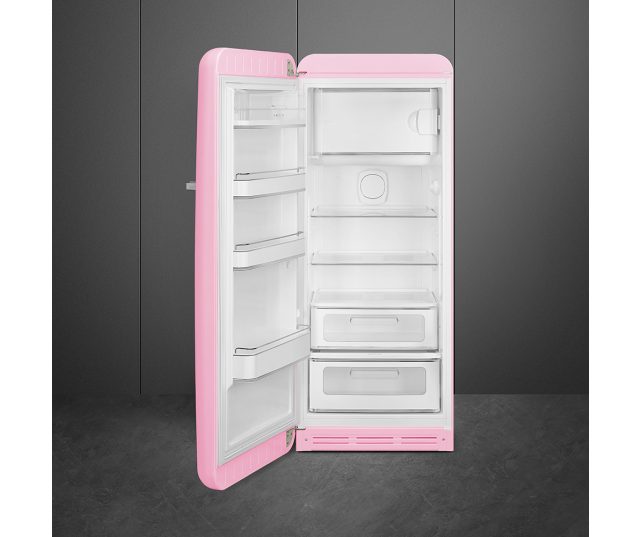 Smeg FAB28LPK6 retro jaren 50 koelkast - roze - linksdraaiend