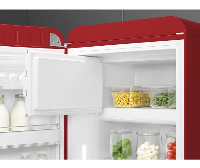 Smeg FAB28LRD6 retro jaren 50 koelkast - rood - linksdraaiend