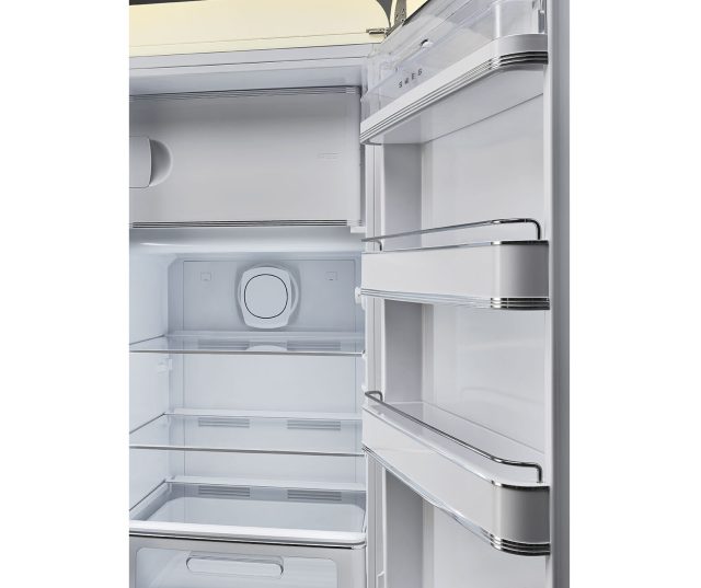 Smeg FAB28RCR6 retro jaren 50 koelkast - creme - rechtsdraaiend
