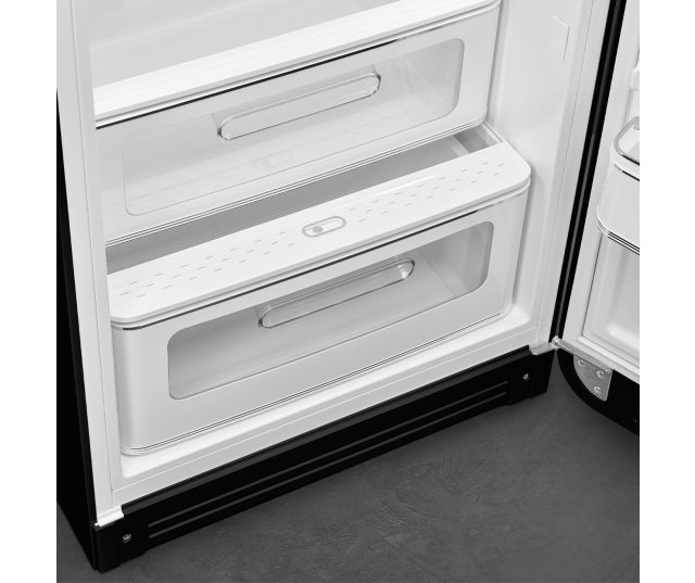 Smeg FAB28RDBLM6 retro jaren 50 koelkast - mat zwart - rechtsdraaiend