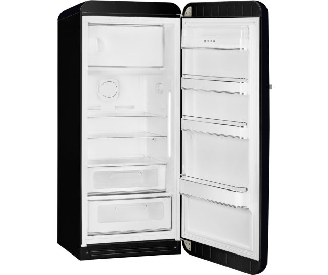 Smeg FAB28RDBLM6 retro jaren 50 koelkast - mat zwart - rechtsdraaiend