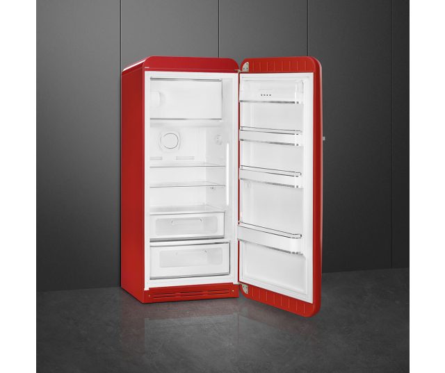 Smeg FAB28RRD6 retro jaren 50 koelkast - rood - rechtsdraaiend