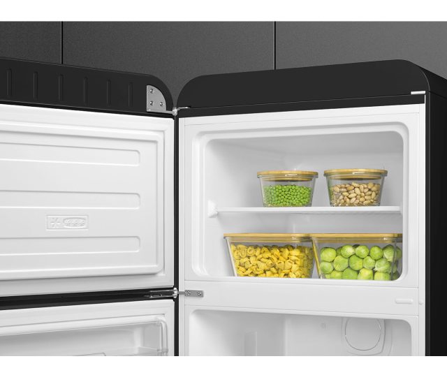 Smeg FAB30LBL6 retro jaren 50 koelkast - zwart - linksdraaiend