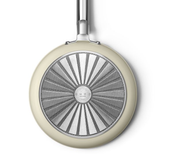 Foto van de onderzijde van de FPF2802CRM met duidelijk zichtbaar dat deze o.a. geschikt is voor inductie koken.