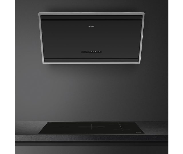 Smeg KV394MB schuine anti-hoofdstoot afzuigkap - zwart