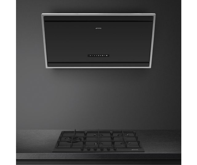 Smeg KV394MB schuine anti-hoofdstoot afzuigkap - zwart