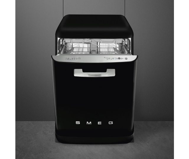 Smeg LVFABBL3 vrijstaande retro jaren 50 vaatwasser - zwart