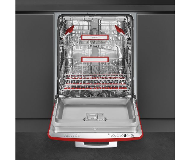 Smeg STFABRD3 retro jaren 50 onderbouw vaatwasser - rood