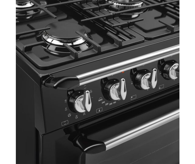 Bedieningspaneel met 8 knoppen van het SMEG TR90GMBLNL gasfornuis