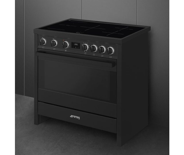 Smeg B95IMAN9 inductie fornuis - volledig antraciet