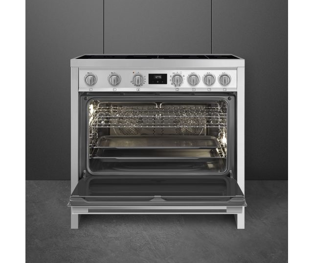 Smeg B95IMX9 inductie fornuis - roestvrijstaal