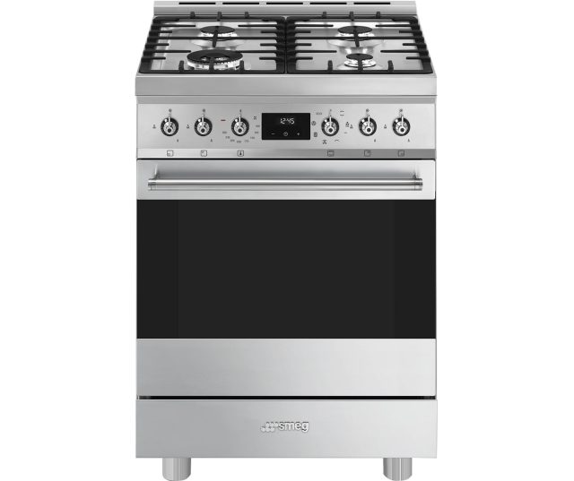 De Smeg C6GMXNLK2 is een 60 cm. breed gas fornuis uitgevoerd in roestvrijstaal