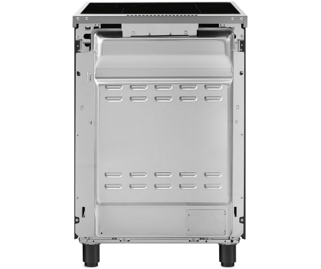 Achterzijde Smeg C6IMMBT2 inductie fornuis met aansluitpunten en ventilatieopeningen
