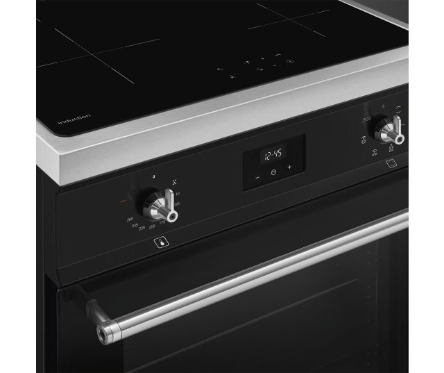 Bedieningspaneel Smeg C6IMMBT2 Classici mat zwart met RVS knoppen