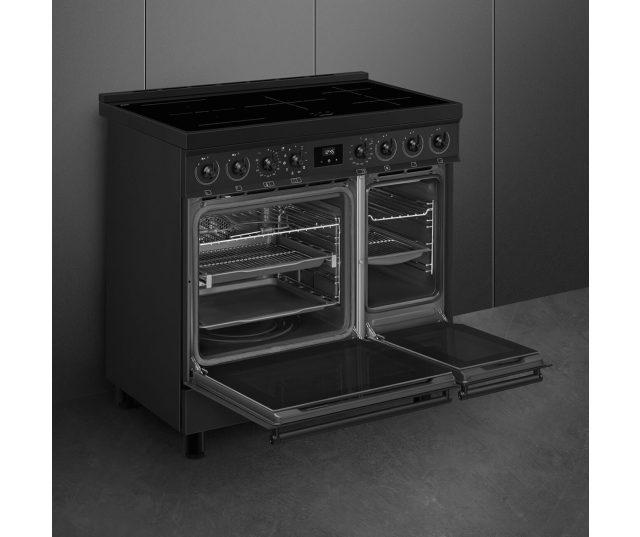 Smeg C92IPN2 inductie fornuis - mat zwart - dubbele oven