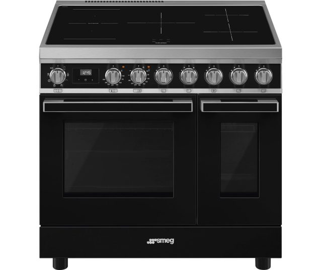 Smeg CPF92IMBL inductie fornuis - zwart - dubbele oven - Portofino
