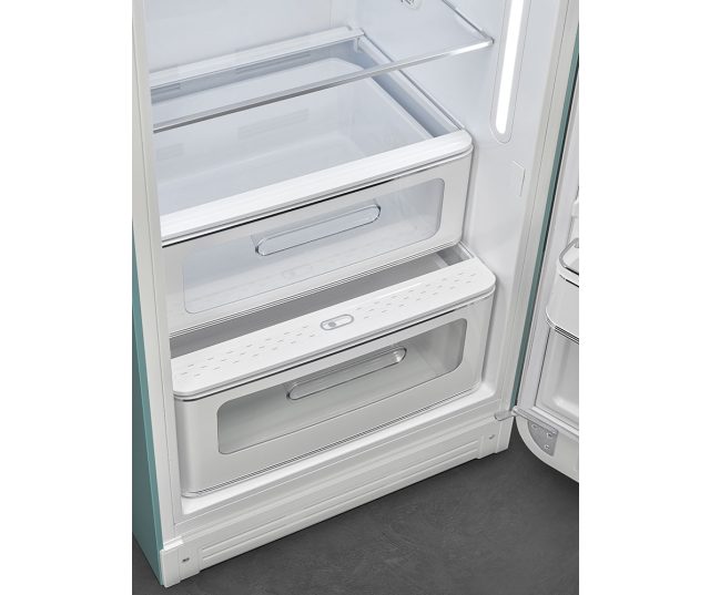 21 liter verse zone Life Plus in de Smeg FAB28RDEG5 koelkast groen