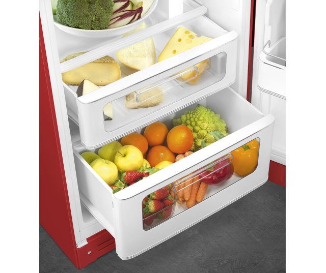 Smeg FAB30RRD5 retro jaren 50 koelkast - rood - rechtsdraaiend