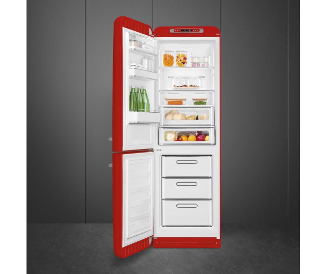 Smeg FAB32LRD5 retro jaren 50 koelkast - rood - linksdraaiend