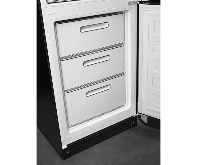 Smeg FAB32RBL5 retro jaren 50 koelkast zwart - rechtsdraaiend