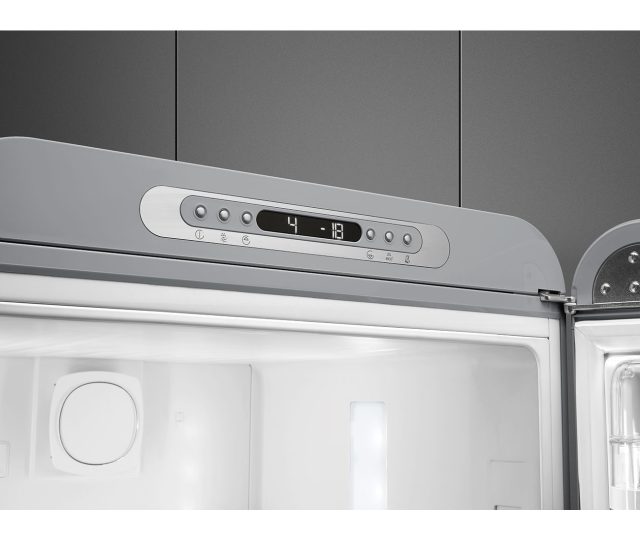 Smeg FAB32RSV5 retro jaren 50 koelkast zilver- rechtsdraaiend
