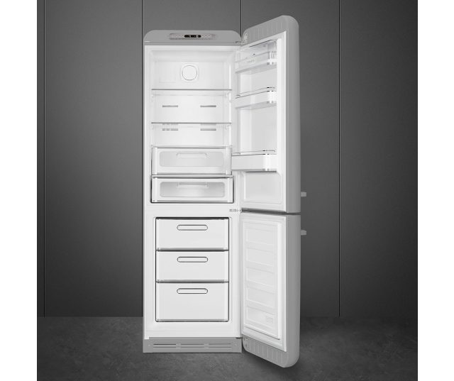 Smeg FAB32RSV5 retro jaren 50 koelkast zilver- rechtsdraaiend