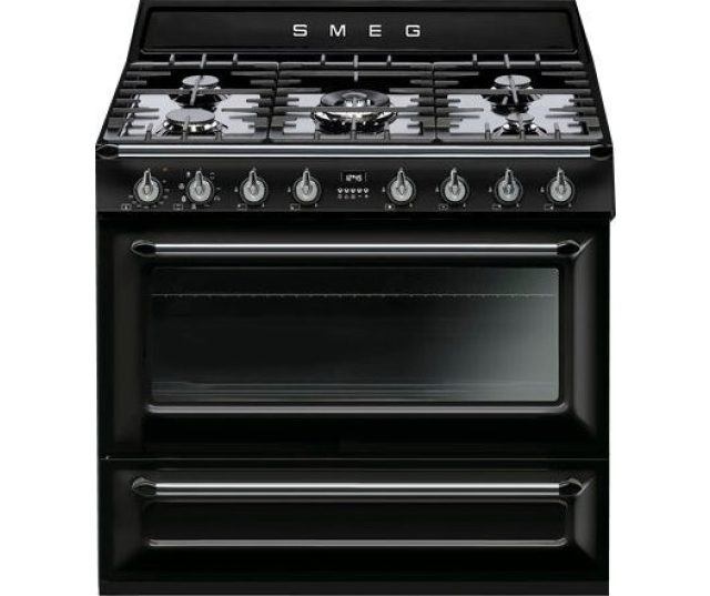 Smeg TR90NNLK9 fornuis - zwart - 90 cm. breed - Victoria