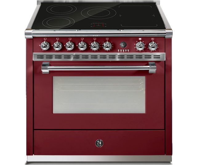 Steel A9F-5FI Ascot inductie fornuis in de kleur Bordeaux